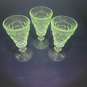 Vintage Westmoreland (3) Clear Thousand Eye Cordial Sherry Glasses